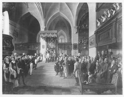 Alexander I van Rusland ontvangt eerbetoon van de staten van Finland door Robert Wilhelm Ekman